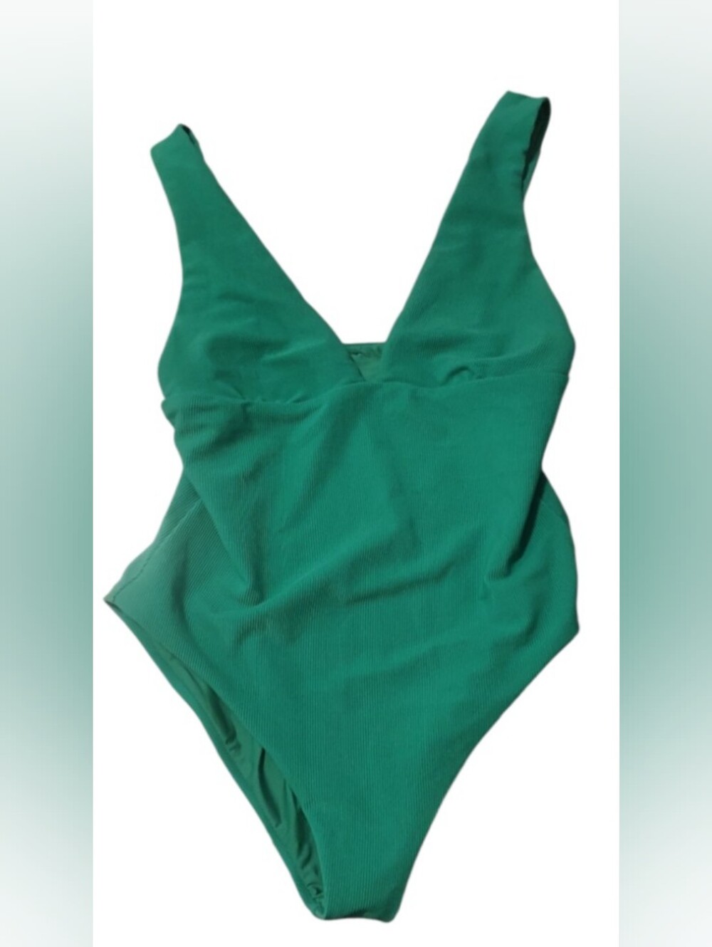 ANTONIO MELANI Womens Green Sexy Deep V Neck One-Piece Bathing Swimsuit Size Lg
